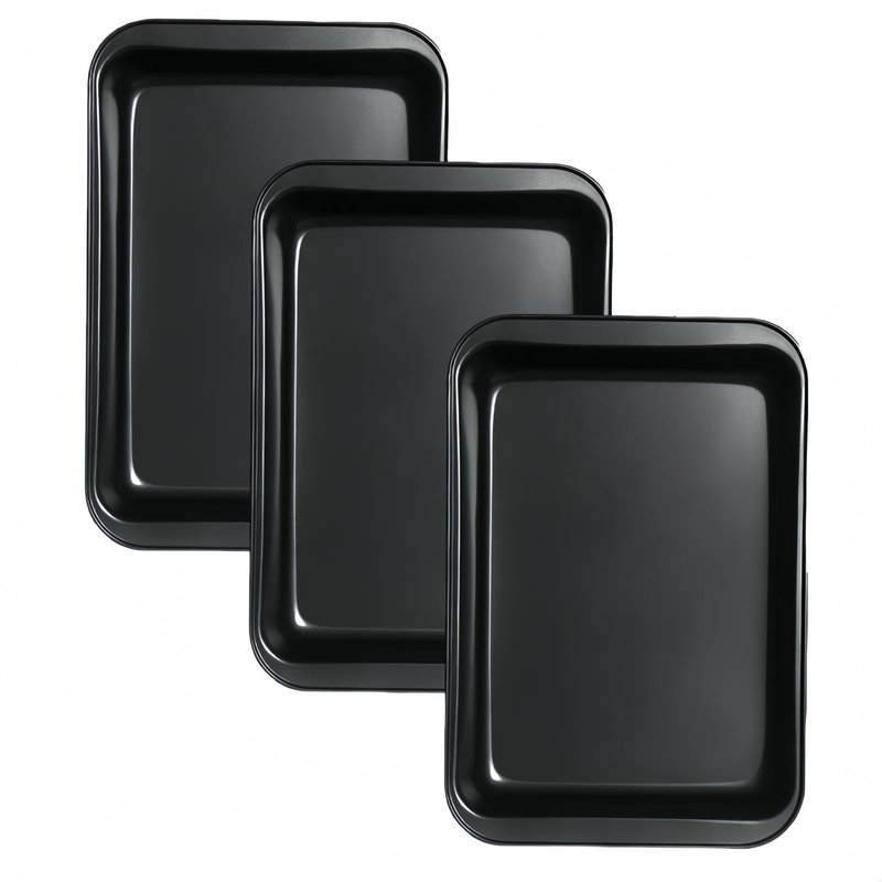 FISDEN Set of 3 Rectangular Cake Pan, Non-Stick Baking Pan for Oven, 9 x 13 Inch Deep Cookie Sheet Tray, BPA Free Bakeware for Brownie Lasagna Casserole Bread