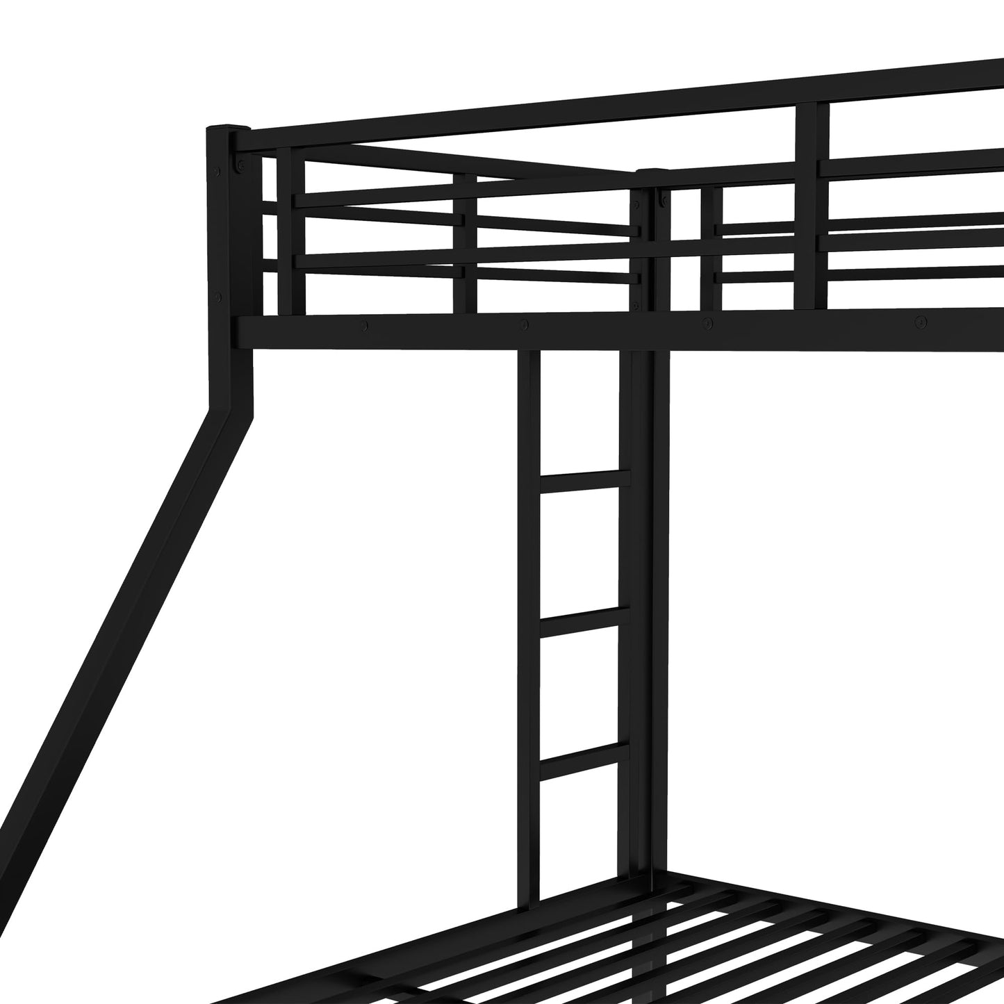 Bellemave Twin XL Over Queen Bunk Bed with Trundle, Heavy Duty Metal Frame with Full-Length Guardrails & Ladder, Bunk Beds with Trundle for Kids, Teens, Adults, Black