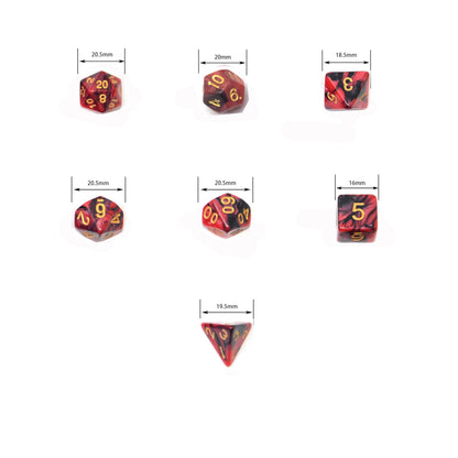 SmartDealsPro 5 x 7-Die Double-Colors Polyhedral Dice Sets with Pouches for D&D DND RPG MTG Dungeon and Dragons Table Board Roll Playing Games D4 D6 D8 D10 D% D12 D20