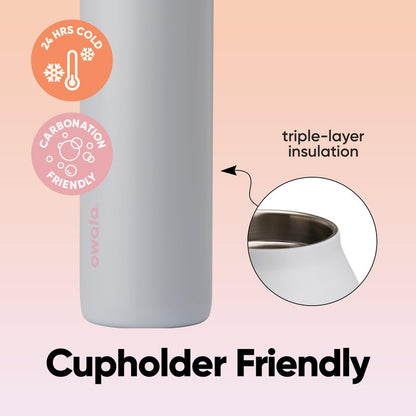 Owala FreeSip Twist Insulated Stainless Steel Water Bottle with Straw for Sports and Travel, BPA-Free, 24-oz, Beach House