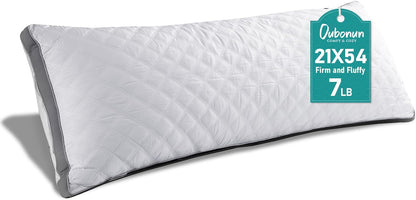 21"x54" Oubonun Premium Adjustable Loft Quilted Body Pillows - Firm and Fluffy - Quality Plush - Down Alternative