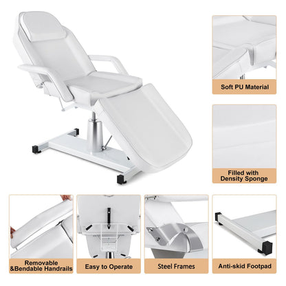Artist hand Professional Hydraulic Tattoo Bed Swivel aesthetician Chair Adjustable Beauty Esthetician Spa Table for Eyelash Facial Bed Extensions Salon Equipment