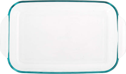 2 Quart Glass Oblong Baking Dish, Clear, 11.1 in. x 7.1 in. x 1.7 in. by Pyrex Basics