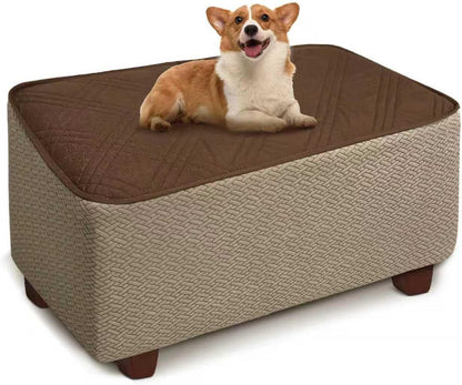 28-32 Inches, MEHIDFY Ottoman Cover, Waterproof Square Stool Slipcover, Quilted Stretch Furniture Protector, Machine