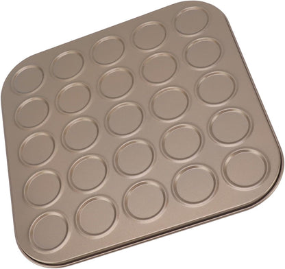 Muffin Top Pan, Non-Stick Coating Baking Tray for High Temperature Muffin Baking, 25 Hole Carbon Steel