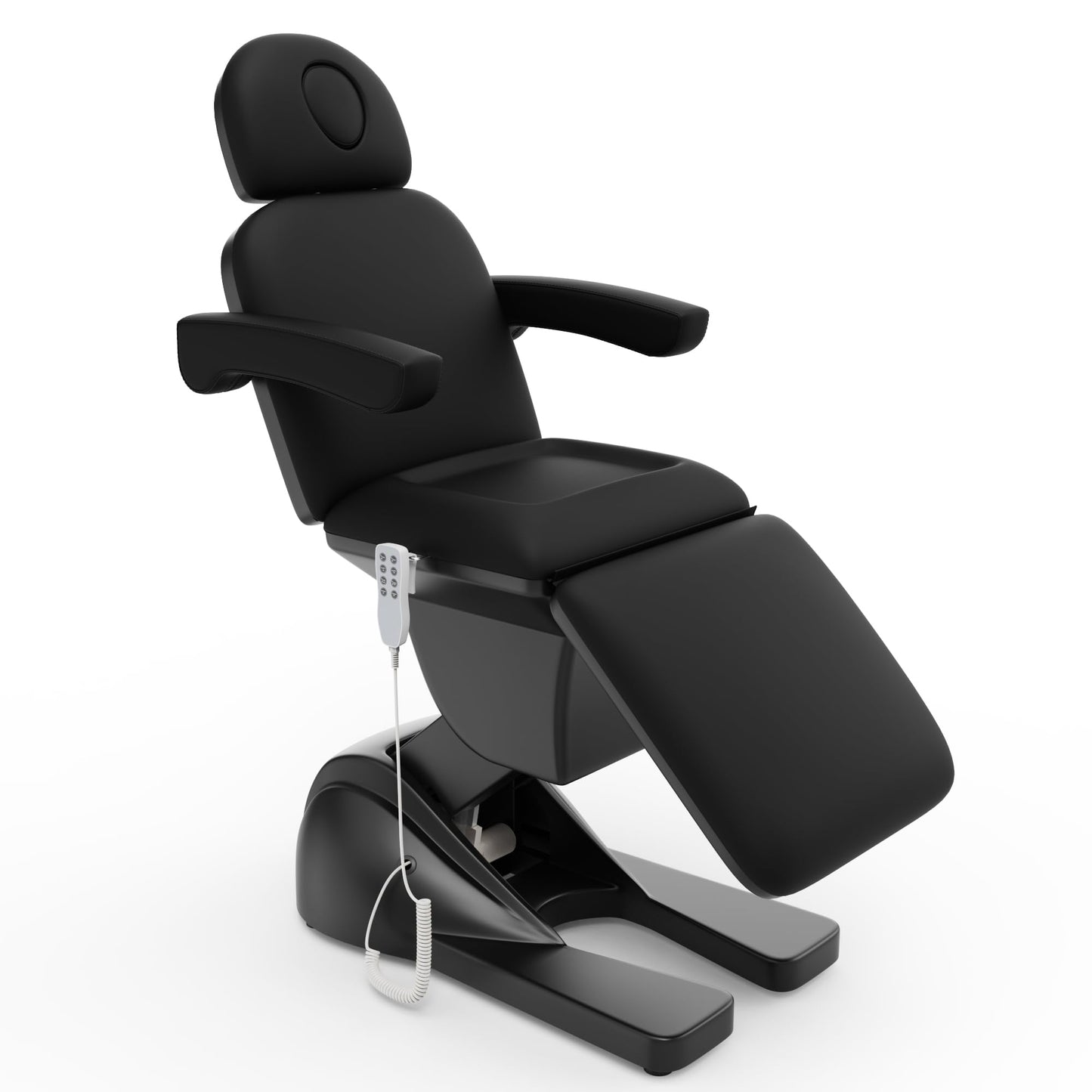 pouseayar 3 Motor Electric Chair/Bed, Aluminum Hydraulic System for Medical Treatment Exam, Facial, Spa, Eyelash, Tattoo, Podiatry Treatment Beauty Massage, Hand Remote Controlled Adjustable - Black