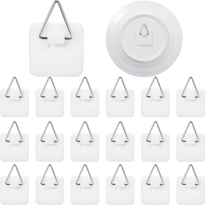 Sawysine 40 Pack Invisible Adhesive Plate Hanger - Vertical Plate Holders for Pictures Wall Art Decor Supplies
