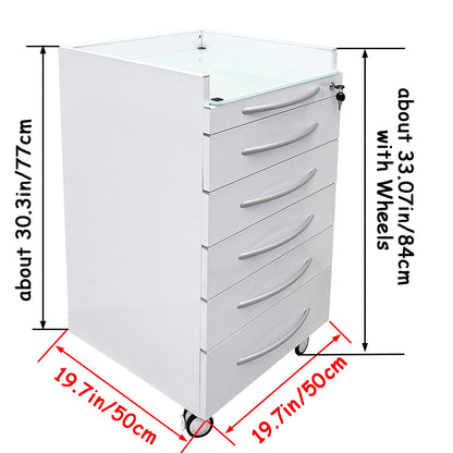 EQCOTWEA Vertical Mobile Dental Cart with Lock 5-Drawer Stainless Steel Medical Storage Cabinet on Rolling Wheels with Brakes Portable Utility Cart for Dental Assistant Hospital Clinic Office Home Use