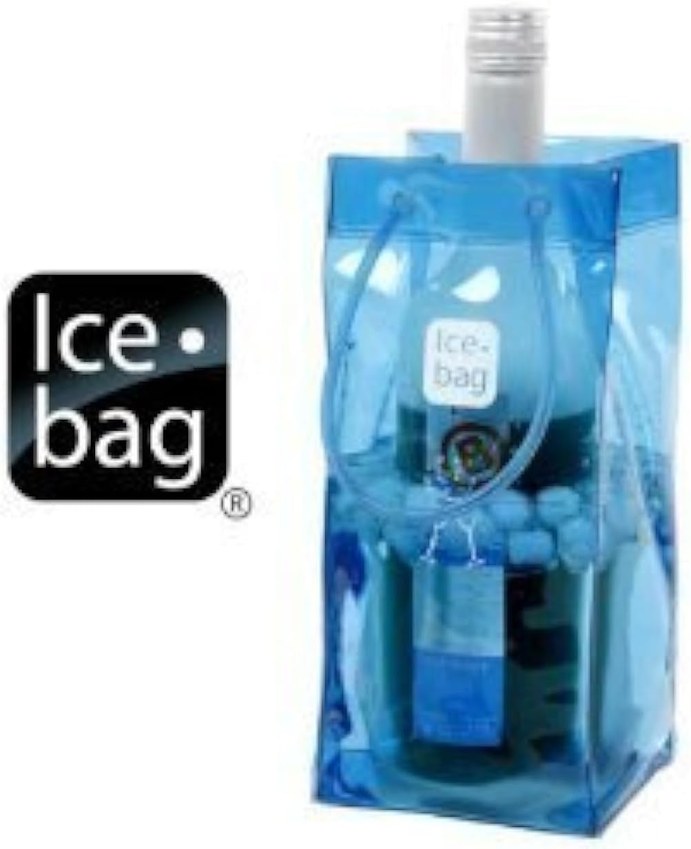 Franmara 9030 Blue Wine Cooler Bag, Clear, 9-5/8" high X 4-5/8" wide X 4" deep (gusset)