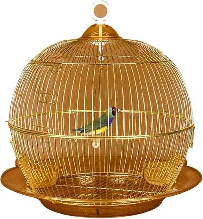 Professional Birdcage Pet Supplies Bird Carrier Gardening Decor Bird Cages Home Decor, Retro Golden Bird Cage,Elegant Decoration Parrot Cage,Dove Pearl Bird Canary Cage(Gold E)
