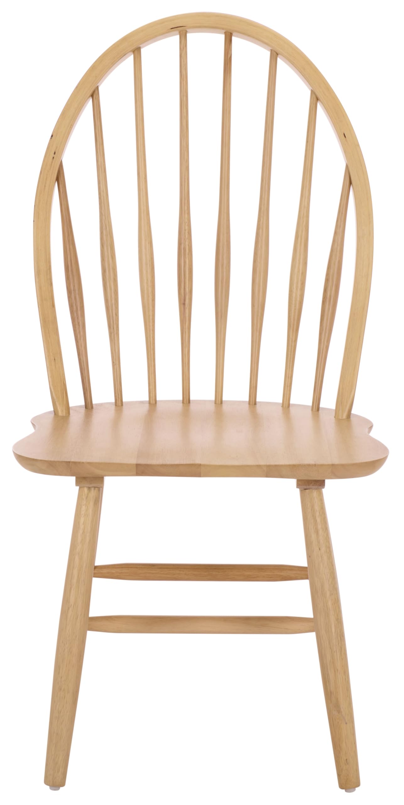 SAFAVIEH Furniture - Wendall Chair Set of 2 - Natural Solid Wood - Windsor Style High Back Spindle Chair - Ideal for Dining Room, Kitchen, 18" Seat Height (DCH8509B-SET2)