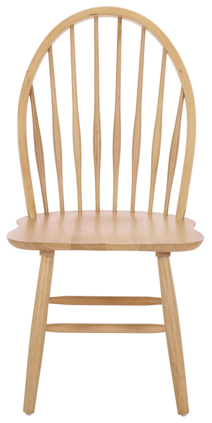SAFAVIEH Furniture - Wendall Chair Set of 2 - Natural Solid Wood - Windsor Style High Back Spindle Chair - Ideal for Dining Room, Kitchen, 18" Seat Height (DCH8509B-SET2)