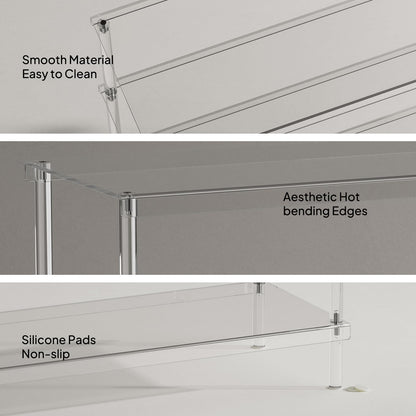 Aquiver 5 Tier Acrylic Shoe Rack - Closet Shoe Rack Shoe Organizer for Entryway, Stores 20 Pairs of Shoes, 32.3'' L x 11.8'' W x 36.4'' H