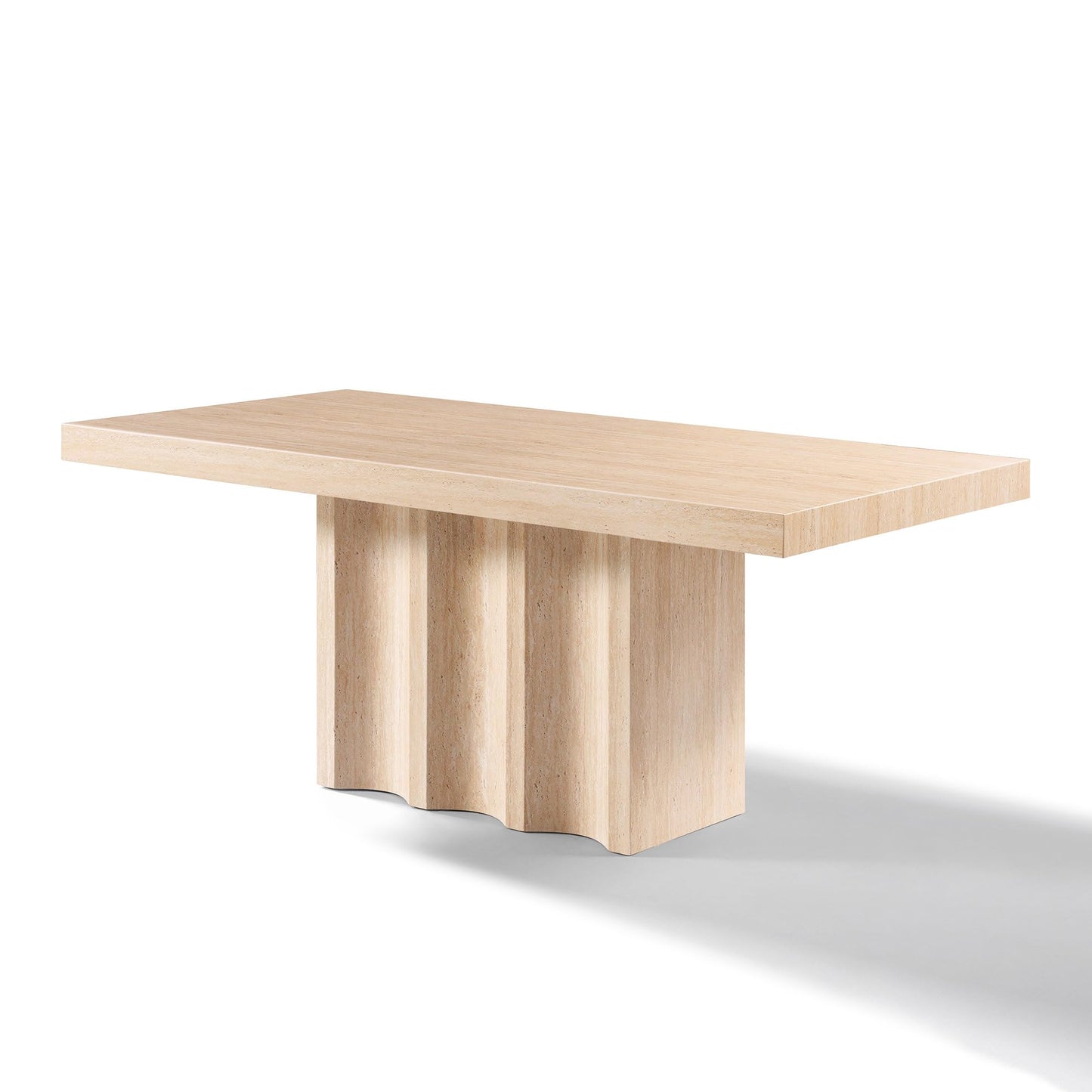 Acme Inca Dining Table in Travertine Stone