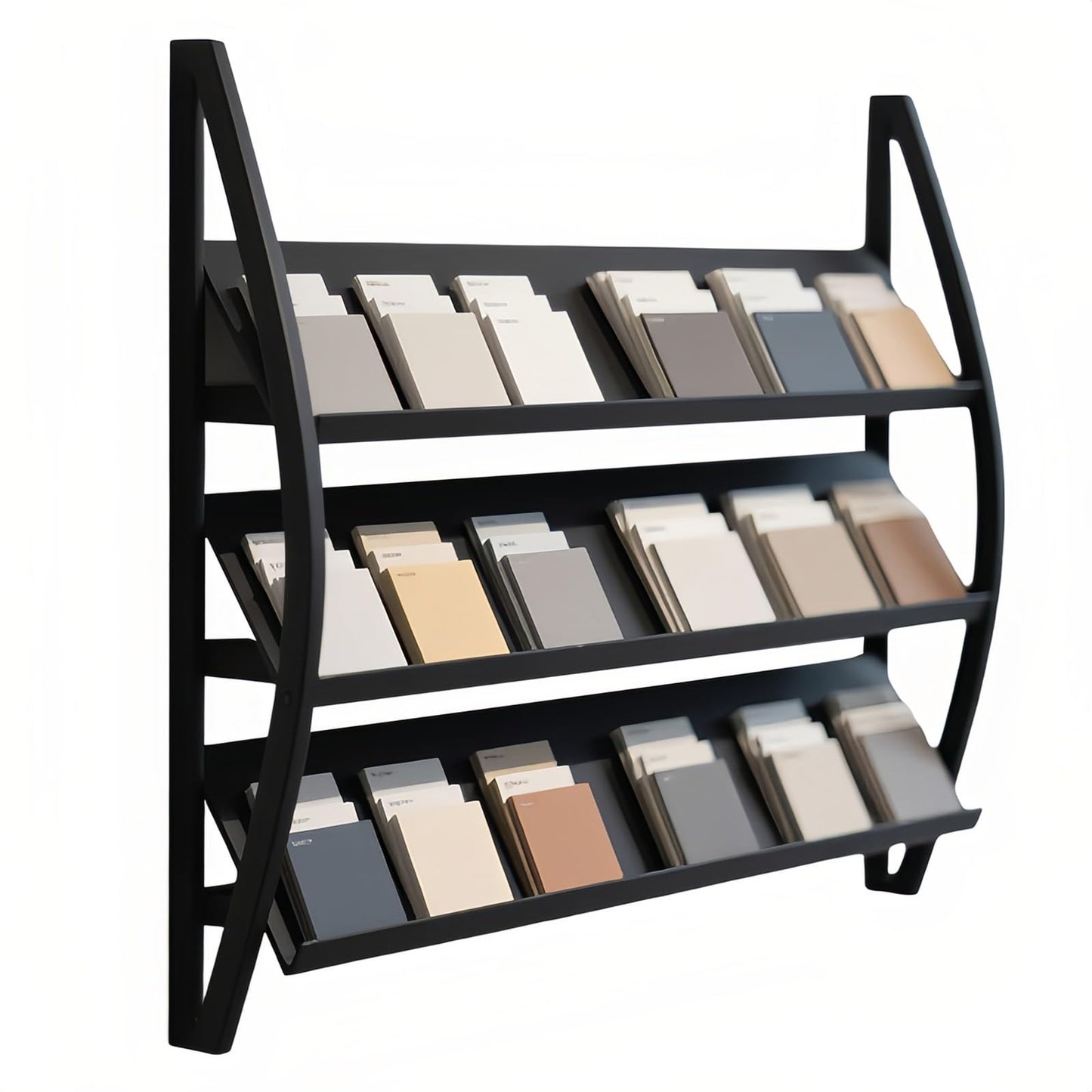 Floor tile sample rack,Customizable Large Wall-Mounted Tile Display Stand, Sturdy Iron Frame & Wooden Shelf for Floor Tiles, 80x90cm Sample Rack, Ideal for Retail Showrooms & Home Decor