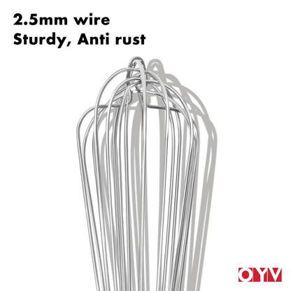 OYV 18/10 Stainless Steel Large Whisk, 17" Commercial Heavy Duty Whisk for Whipping Eggs, Mixing Batter, Making Sauces, Long Wisk Dishwasher Safe
