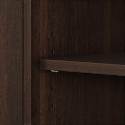 Bush Business Furniture Studio C Low Storage Cabinet with Doors and Shelves in Black Walnut, Office Organizer for Workspace, Compact Unit