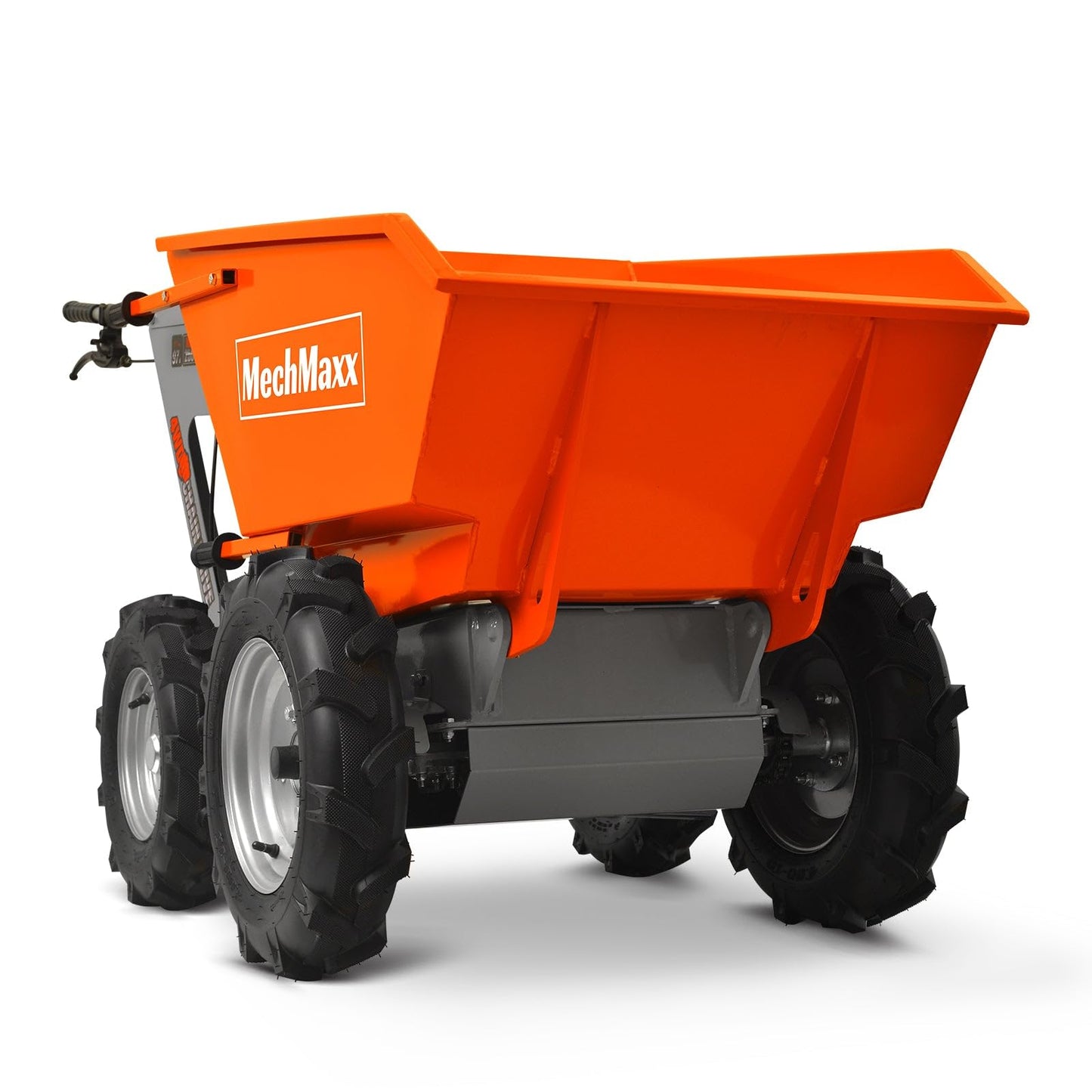 MechMaxx 660lbs Loading Capacity 201cc 6.5HP Gas Powered Wheelbarrow Dumper Garden Cart, Four-Wheel Drive, 4F+1R Gearbox, Model T25