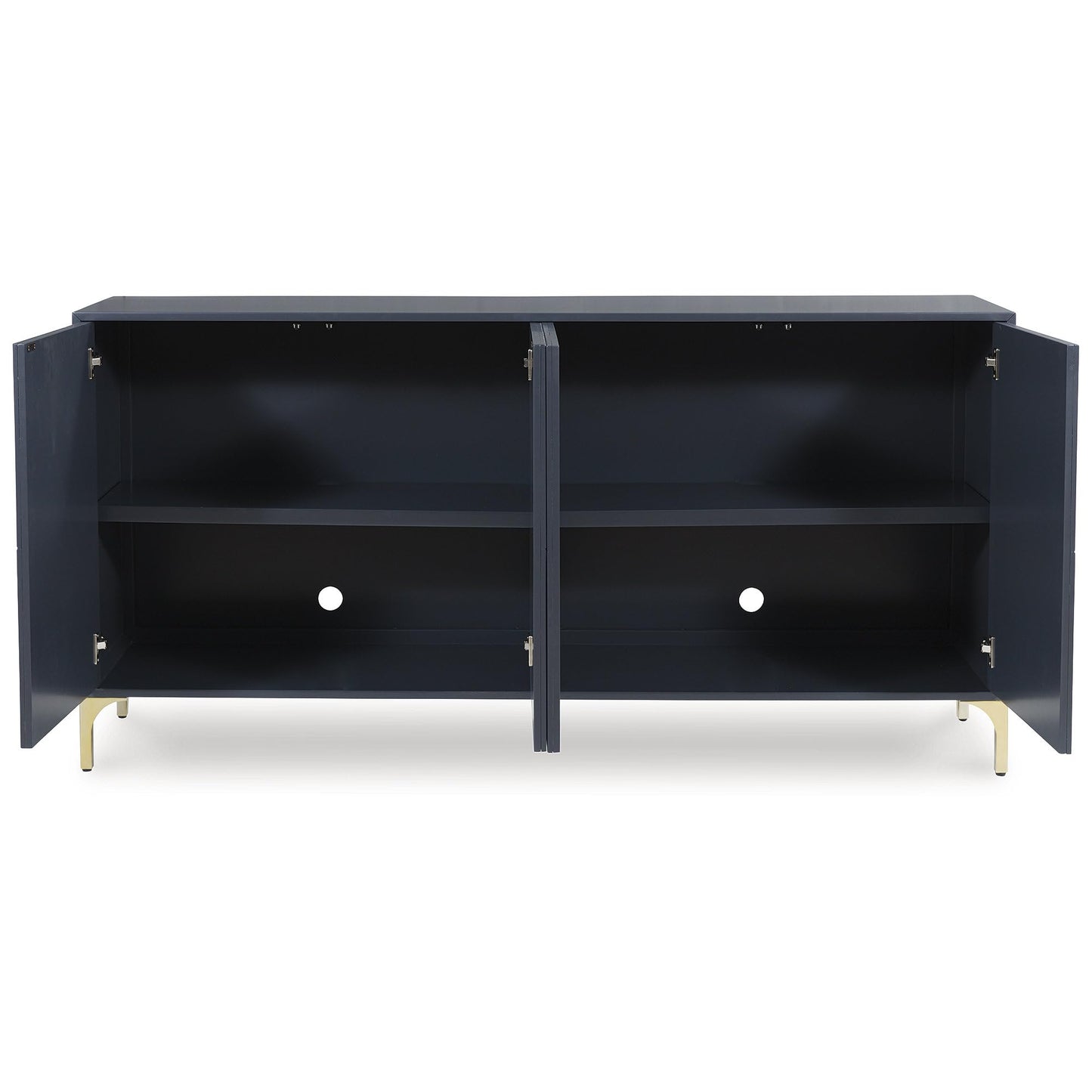 Signature Design by Ashley Loirwick Contemporary Accent Cabinet with Shelf and Geometric Pattern, Blue