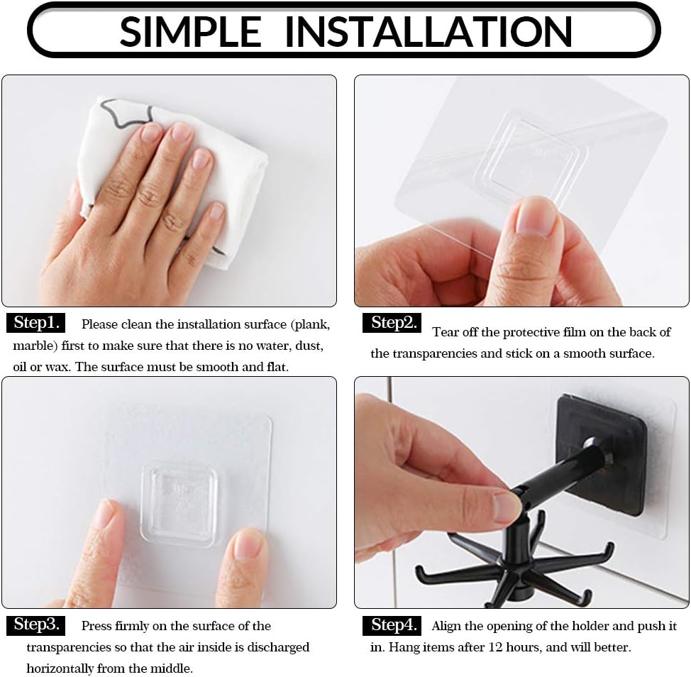 Aosome Under Cabinet Utensil Holder Hanger Hook, 2 Pack, Black & White for Kitchen and Bathroom