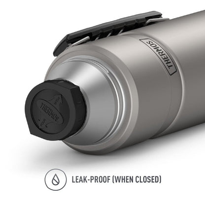 THERMOS Stainless King Vacuum-Insulated Beverage Bottle, 40 Ounce, Matte Steel & Stainless King Vacuum-Insulated Food Jar, 24 Ounce, Midnight Blue