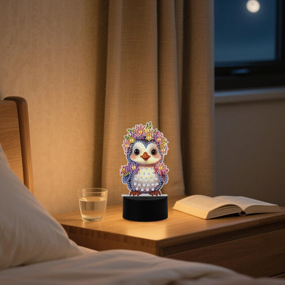 JZHYOAN Owl Diamond Painting Night Light for Adult DIY Animal Light Board Diamond Art Table Lamp Gift Gem Painting Table Lamp Mosaic Cross-Stitch Set Gift for Table Desk Bedroom