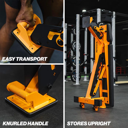 Titan Fitness TITAN Series Orange Adjustable Bench, Supports 600 LB Incline, 1,000 LB Flat, Versatile Single Post Utility Workout Bench for Home Gym, Weightlifting, Strength Training