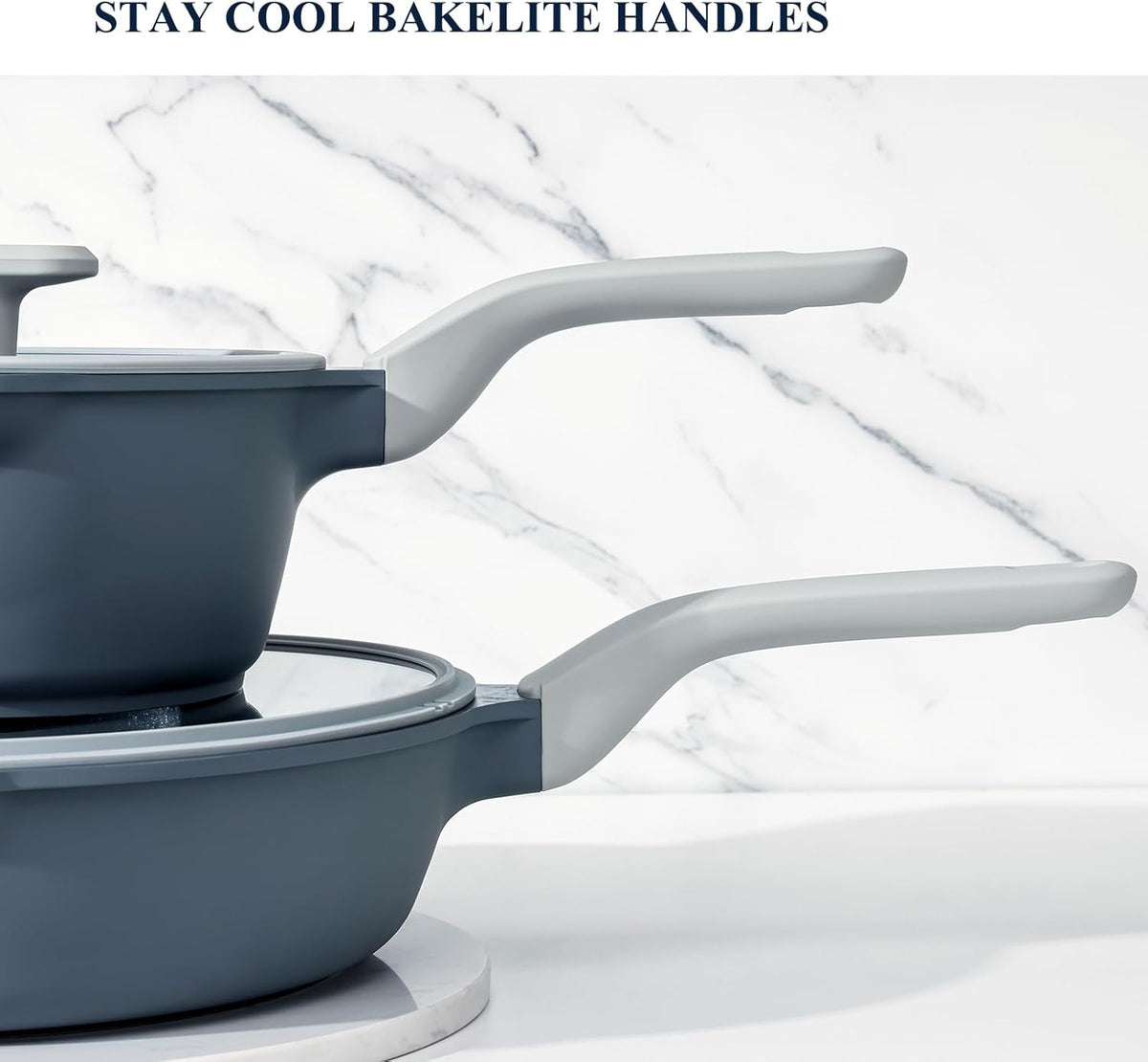 PRICUSIS Nonstick Saucepan - 2 Quart Ceramic Cookware with Lid & Pour Spouts | PTFE, PFOA & PFAS Free