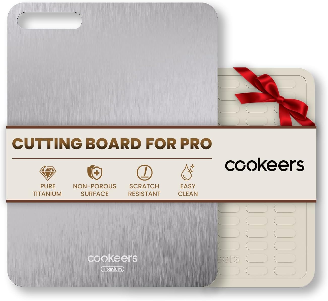 2026 15"L 11"W Titanium Cutting Board for Kitchen - New Upgraded x Pure Titanium Double-sided Cutting Boards, Hygiene