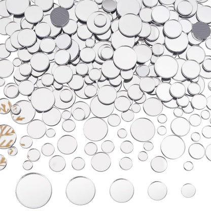PH PandaHall 250pcs 5 Size Mirror Tiles Mini Acrylic Round Mirror Circle Craft Tiles for Home Decoration Jewelry Making DIY Projects Supplies 5.5/7.5/9.5/11.5/14.5mm