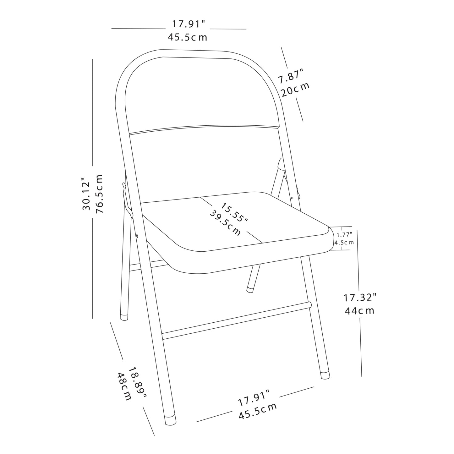 Realspace® Metal Folding Chairs, 30-1/2"H x 18-1/10"W x 18-1/5"D, Tan, Pack of 4