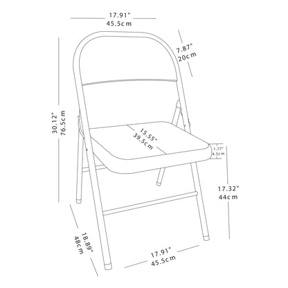 Realspace® Metal Folding Chairs, 30-1/2"H x 18-1/10"W x 18-1/5"D, Tan, Pack of 4