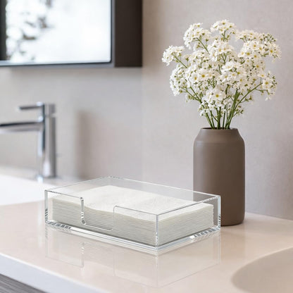 Acrylic Guest Towel Napkin Holder,Clear Bathroom Paper Hand Towels Storage Tray,Disposable Towel Holder