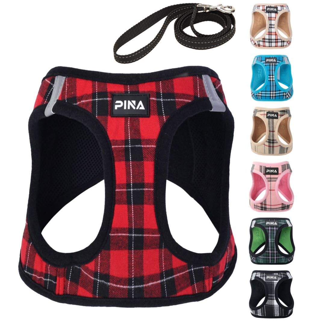PINA Dog Harness for Small Dogs No Pull, Small Dog Harness and Leash Set, No Choke Breathable Mesh Dog Vest Harness, Lightweight Adjustable Small Medium Dog Harness - Easy to Put On and Take Off