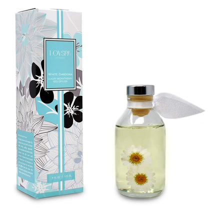 LOVSPA Reed Diffuser Set, Smoked Vanilla Scented Oil Diffuser with Sticks, Home Fragrance Accessories for Bathroom Shelf Decor, Aroma Diffusers for Home or Office Fall Decor, USA Made