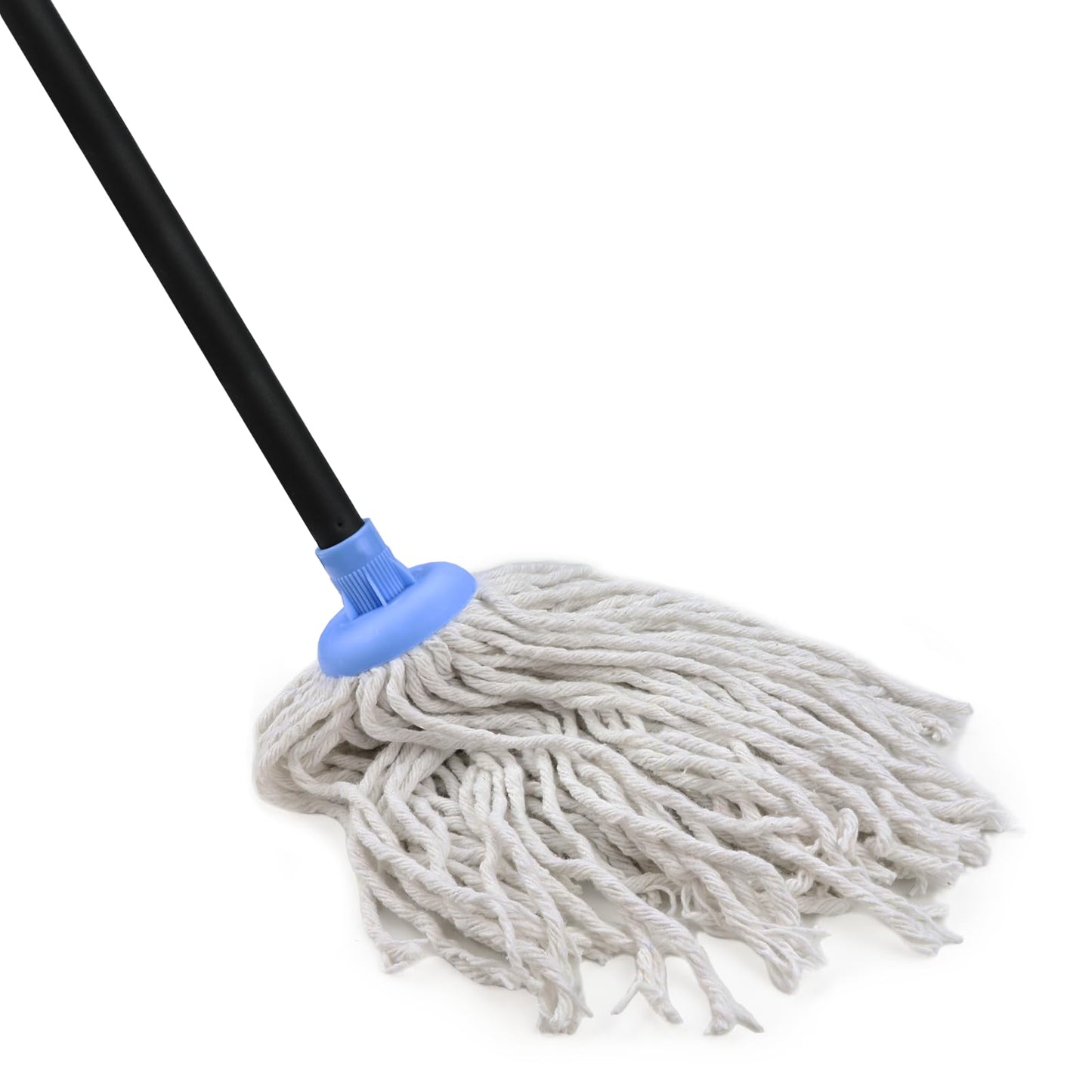 Indoor Mop for Floor Cleaning - Cotton Mops for Floor Cleaning, Regular Mop for Floors, 49-inch Simple Mops for Cleaning Living Rooms, Bathrooms, and Kitchens. (White&Blue)