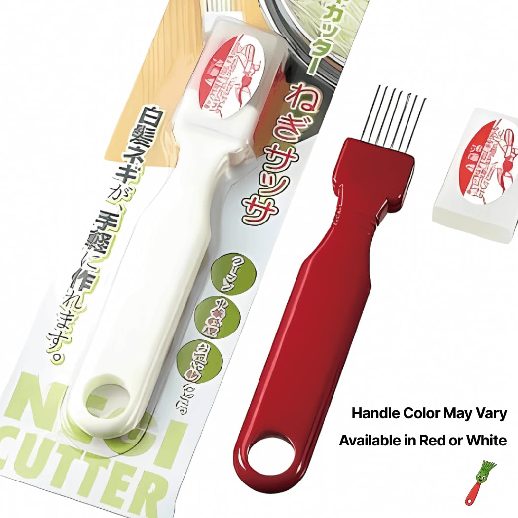 4-Pack Green Onion Shredder, Japanese Negi Cutter Vegetable Slicer with Stainless Steel Multi-Blade, Herb & Scallion Cutter Tool for Garnish, Ramen, Salad & Kitchen Prep