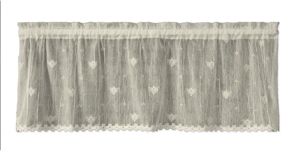 Heritage Lace Bee Valance with Trim, Ecru, 45 by 15", Model 7165E-4515HT