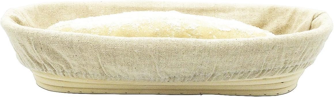 BetterJonny 11 inch Long Oval Banneton Bread Proofing Basket, Sourdough Starter Kit