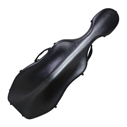 ZerHoc 4/4 Full Size Cello Case, Carbon Fiber Composite Sturdy, Portable and Waterproof Cello Box with Handle, Back Straps and Wheels(Color:Black)
