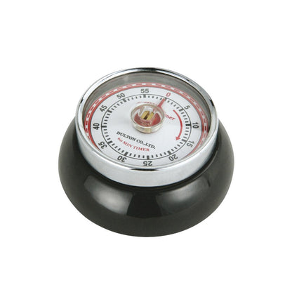 Zassenhaus Magnetic Retro Kitchen Timer, Classic Mechanical Cooking Timer (Black)
