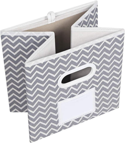 MAX Houser Fabric Cloth Storage Bins, Foldable Organizer Baskets with Dual Handles for Home Bedroom Storage, Set of 6