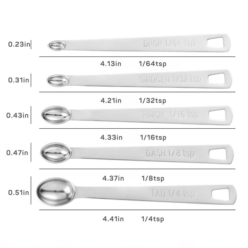 YUNNKEEY 14PCS Measuring Spoons Set, 1 tbsp, 1/2 tbsp, and 1-1/16tsp Stainless Steel Measuring Spoons for Cooking Baking Spice Jars and Liquid Ingredients
