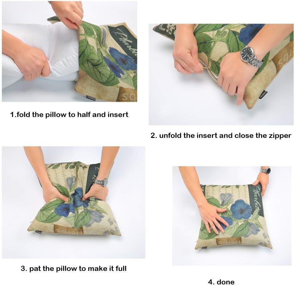 TRENDIN Square Pillow Cover, 18 X 18 Inch Decorative Throw Pillowcase, Porch Rules PL240TR