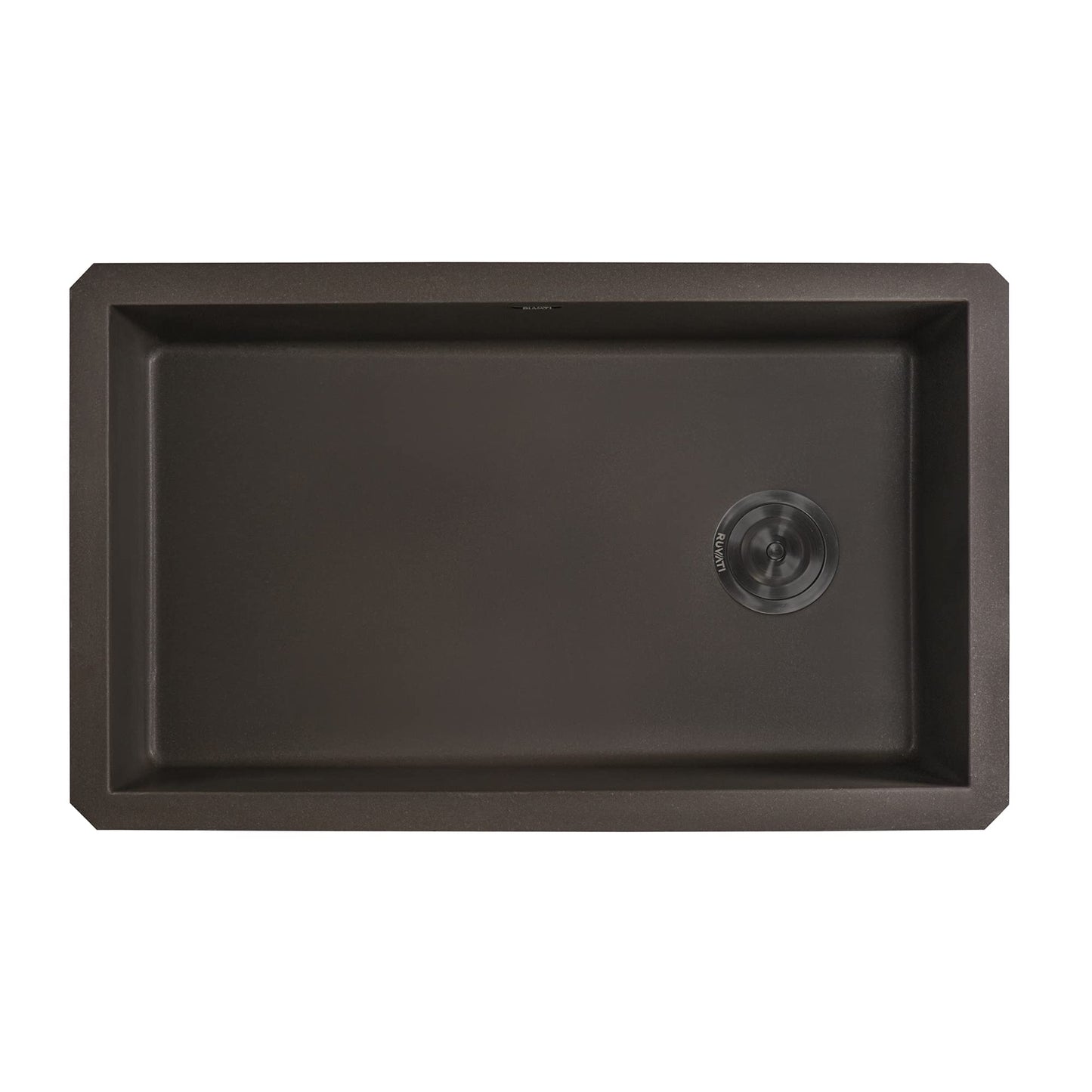 Ruvati 32 x 19 inch epiGranite Undermount Granite Composite Quartz Single Bowl Kitchen Sink - Espresso Brown - RVG2033ES