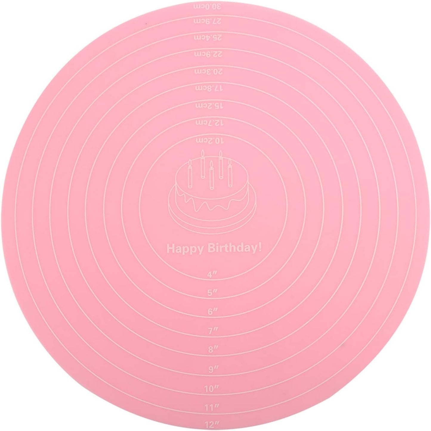 Silicone Baking Mat with Measurements for Cake Turntable, Non-Stick Heat Resistant Pastry Baking Sheet
