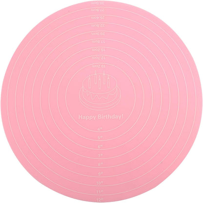 Silicone Baking Mat with Measurements for Cake Turntable, Non-Stick Heat Resistant Pastry Baking Sheet