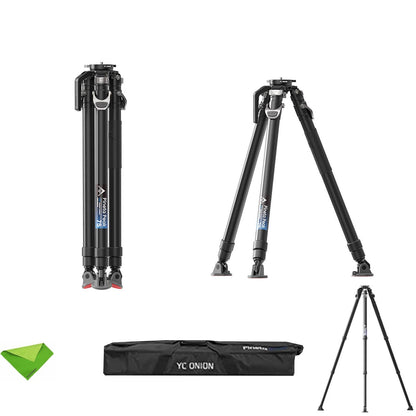 YC Onion PINETA Peak Carbon Fiber Tripod with Coconut 75mm Bowl Head, 35kg/77lbs Payload with Bowl Head, Adjustable Legs, One Step Release Travel Camera Tripod for Mirrorless, DSLR