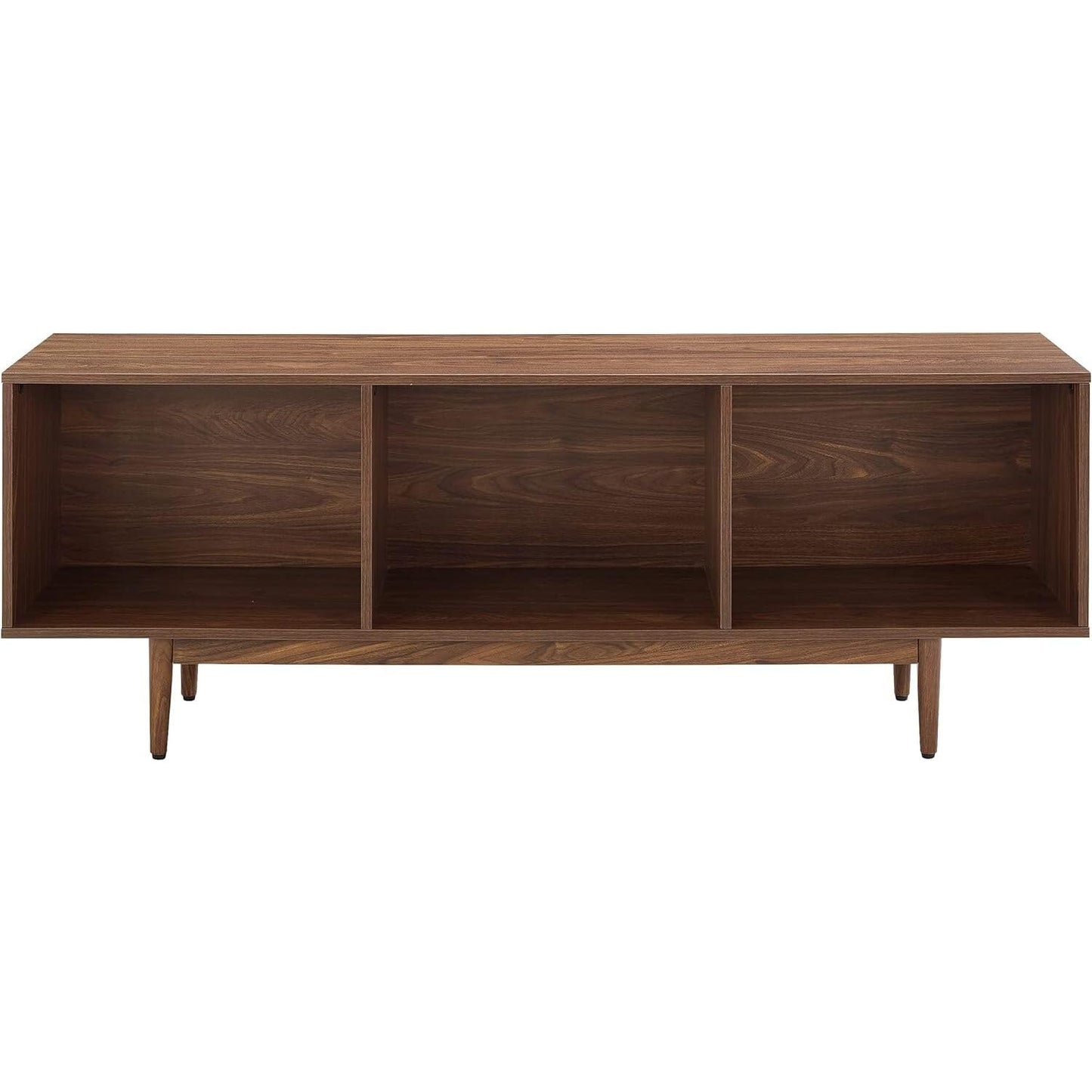 Maykoosh French Record Storage Console - Adjustable Rustic Cabinet for Vinyl & Media Large/Walnut