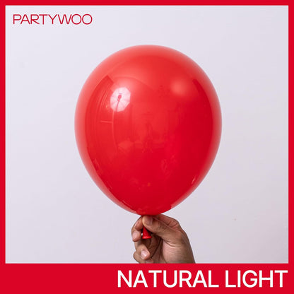 PartyWoo Red Helium Balloons - 100pcs 12 Inch for Birthday, Graduation & Celebrations